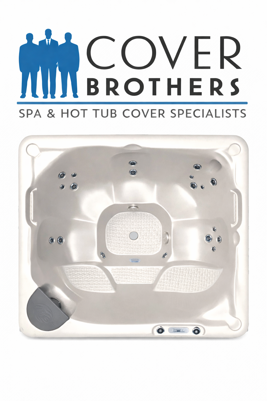 Beachcomber 340 hot tub replacement cover – custom-fit insulated spa cover by The Cover Brothers for energy efficiency and all-weather protection