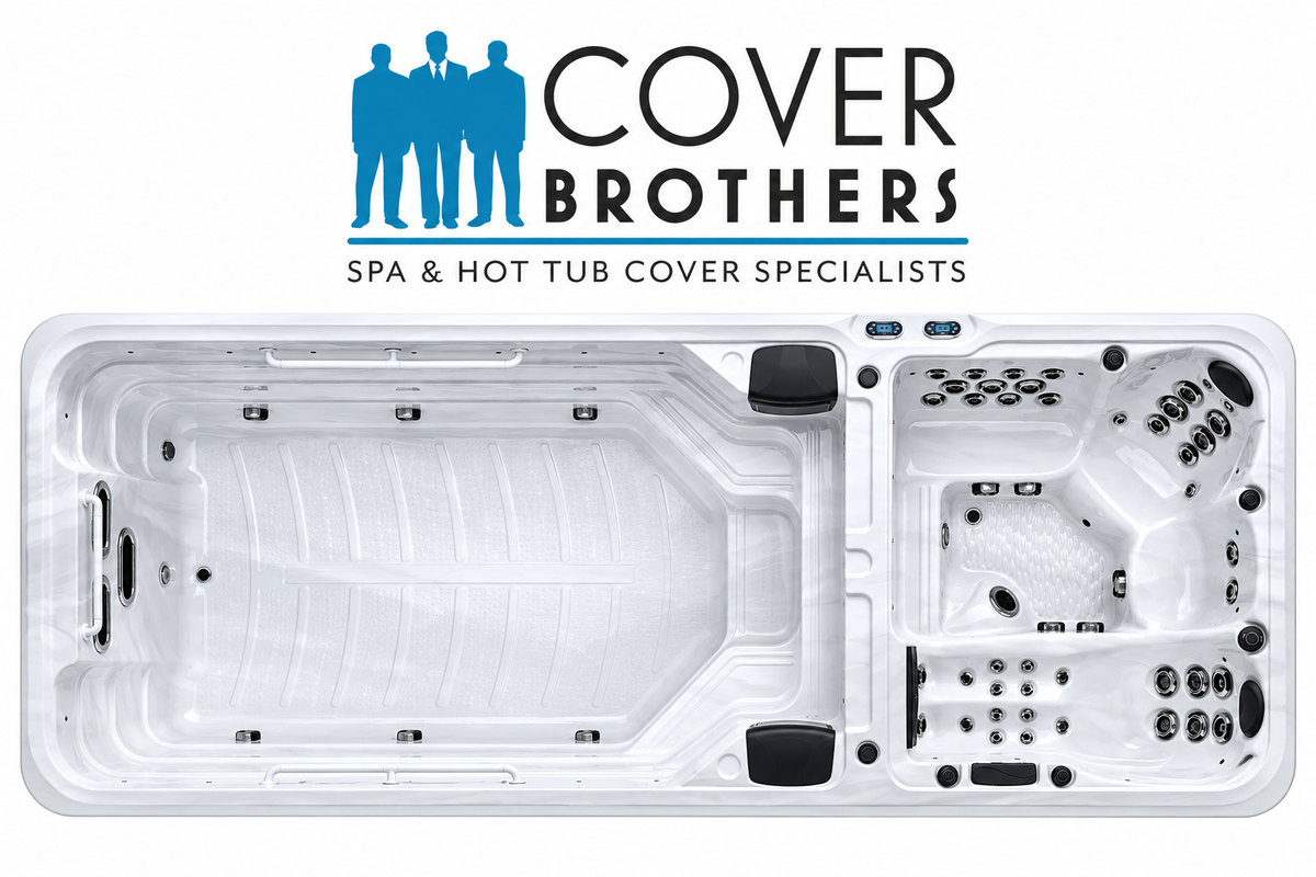 Dominion DZ19 custom hot tub replacement covers for swim spa. 232" x 89"