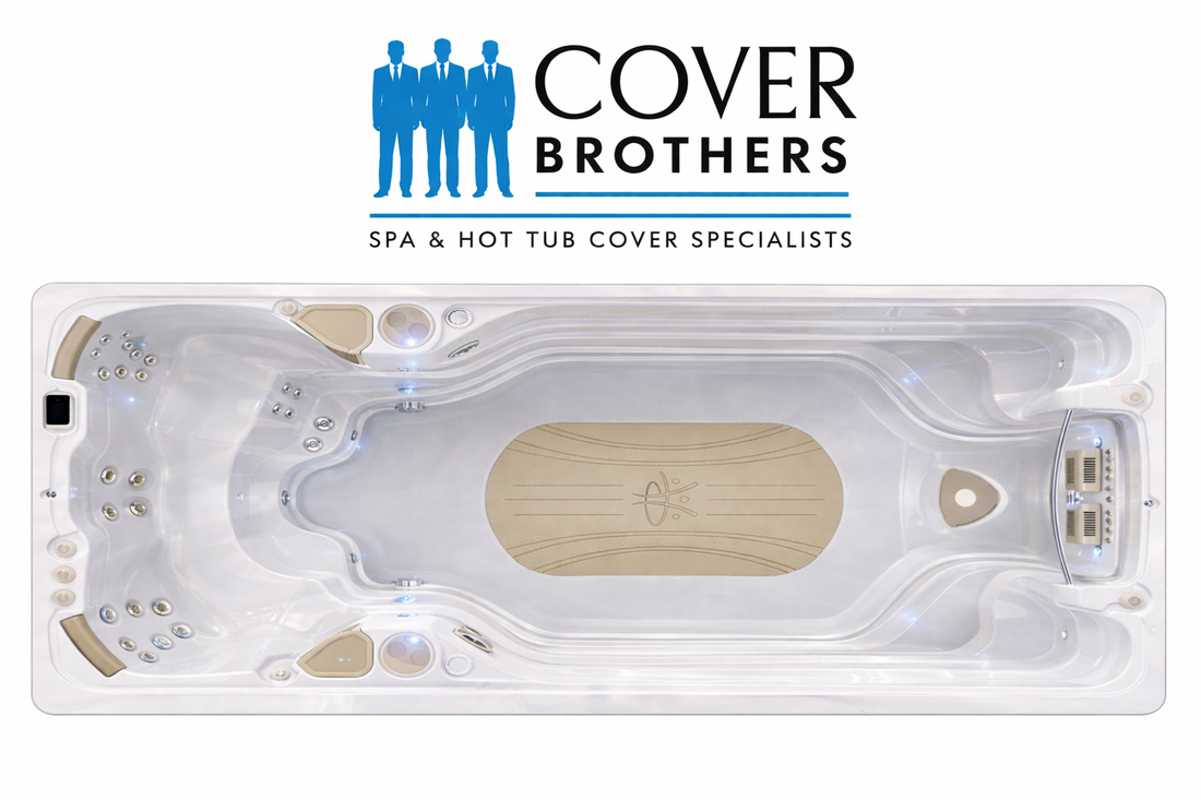 Hydropool 17AX AquaSport custom hot tub replacement covers for swim spa. Quality lid from The Cover Brothers.