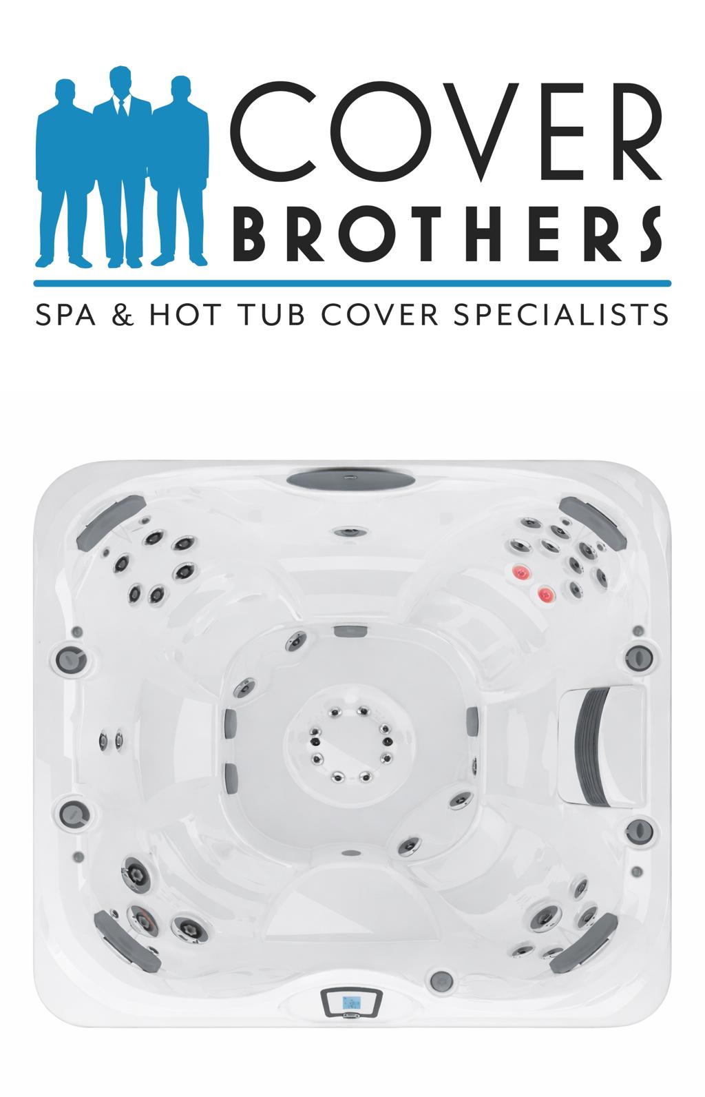 Jacuzzi J-445 custom spa replacement covers for hot tub. Quality lid from The Cover Brothers.