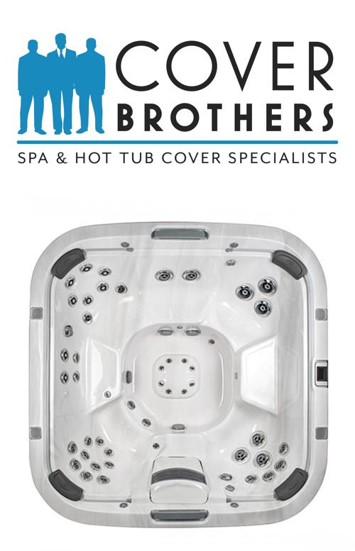Jacuzzi J-585 custom spa replacement covers for hot tub. Quality lid from The Cover Brothers.